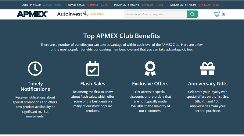APMEX club loyalty program