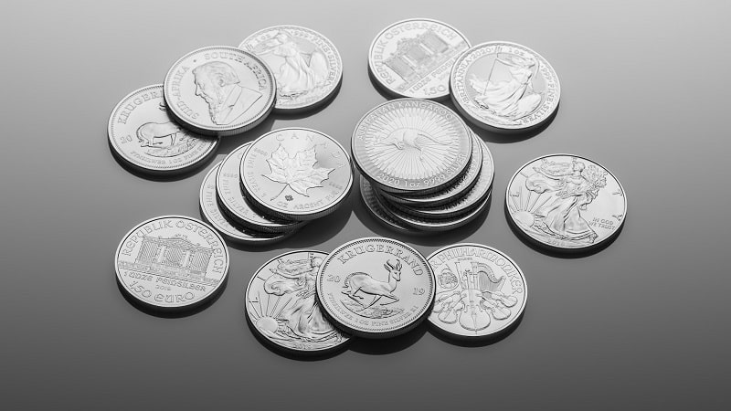 pile of silver coins